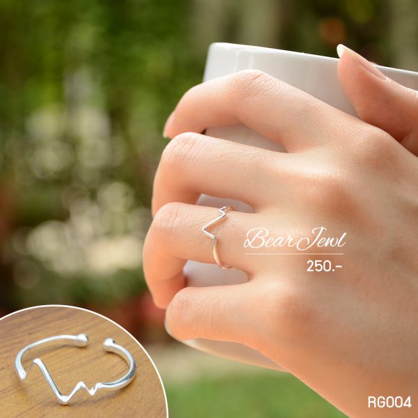 Heart Wave Silver Ring แหวนเงิน Bearjewl RG004