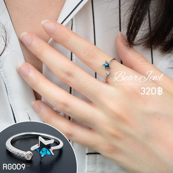 Blue Star Silver Ring แหวนเงิน Bearjewl RG009