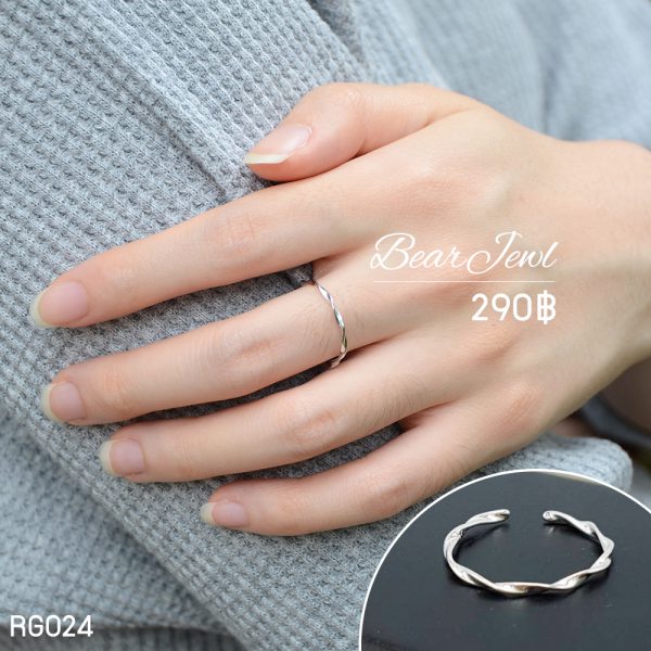 Silver Wave Ring แหวนเงิน Bearjewl RG024