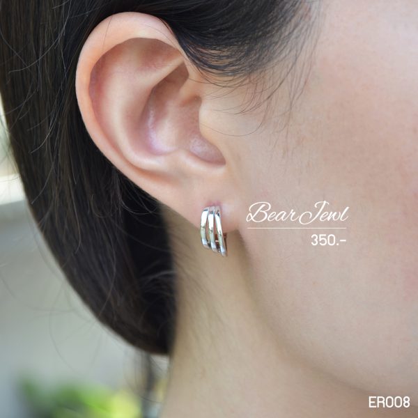 Triple Circle Silver Earring ต่างหูเงิน Bearjewl ER008