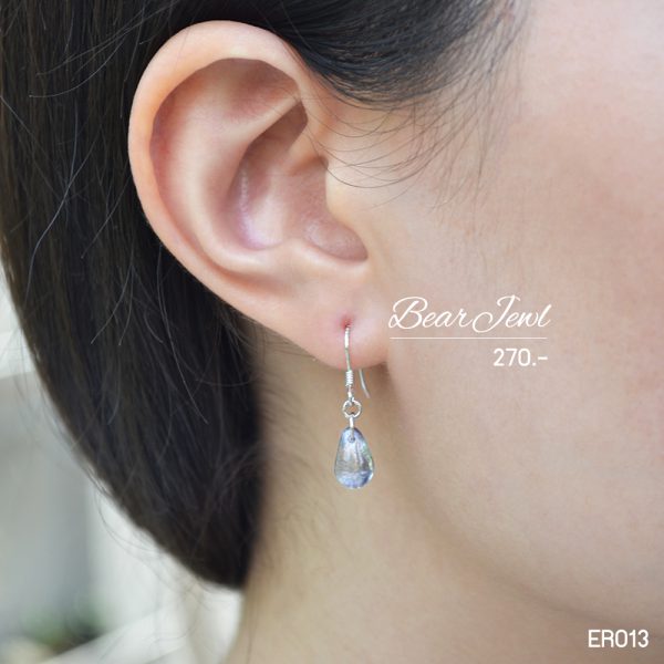Sea Water Drops Silver Earring ต่างหูเงิน Bearjewl ER013