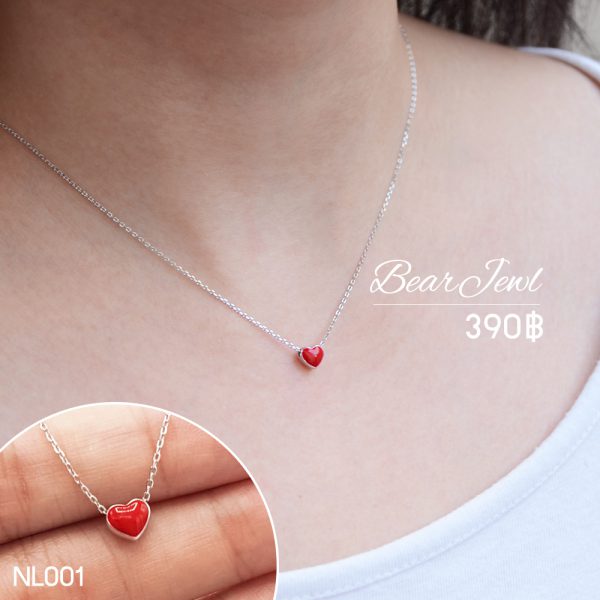 Warm Heart Silver Necklace สร้อยคอเงิน Bearjewl NL001